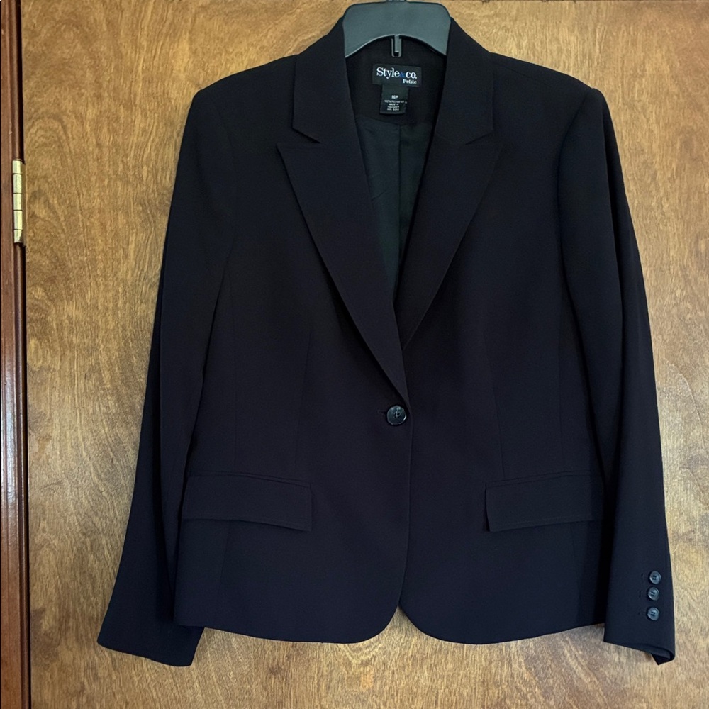 Style & Co. Black Single-Button Women's Blazer